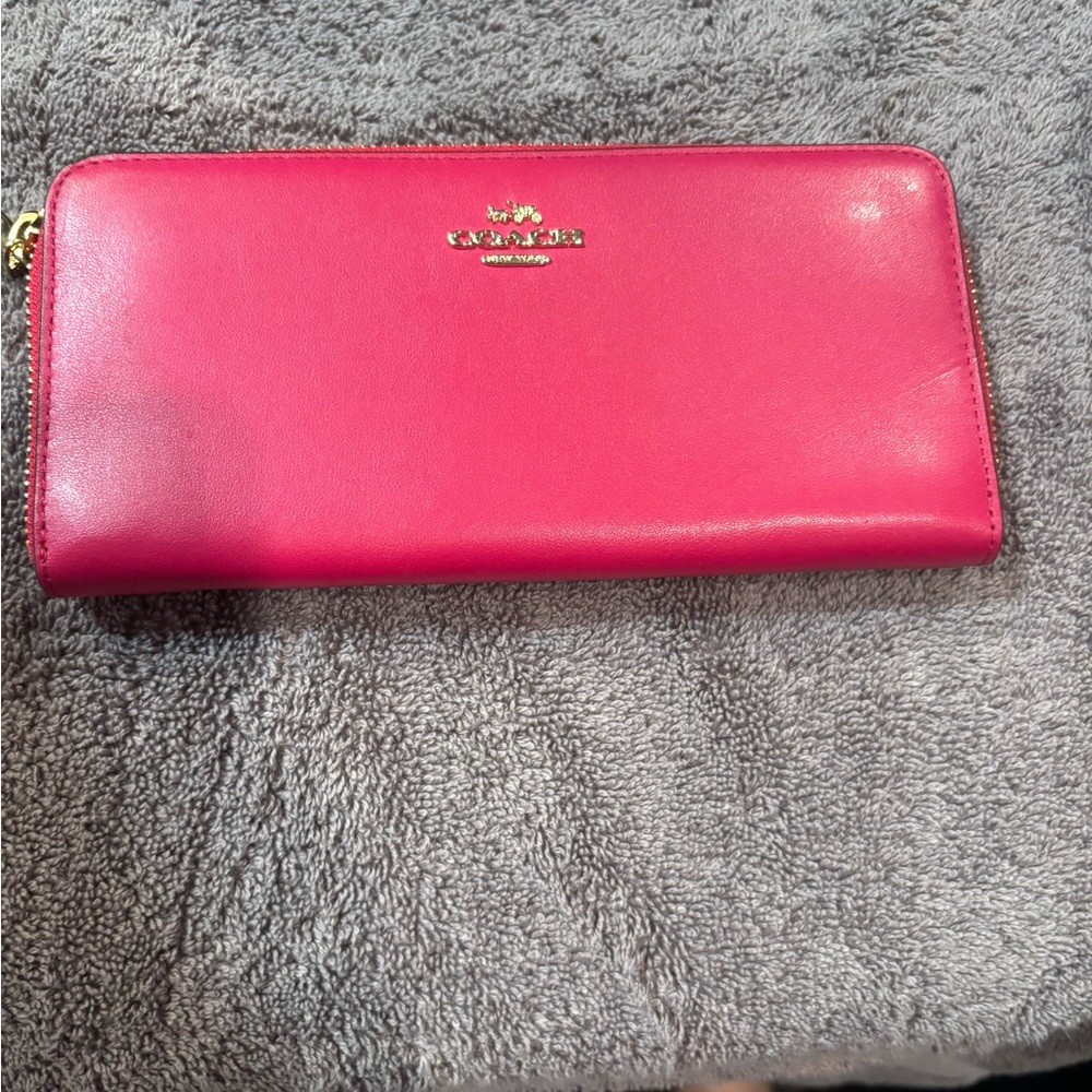 Coach Fuchsia Leather Wallet